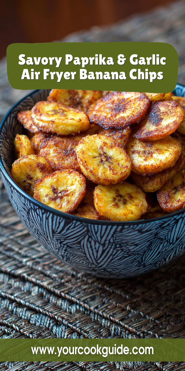 Savory Paprika & Garlic Air Fryer Banana Chips served warm with cozy spices