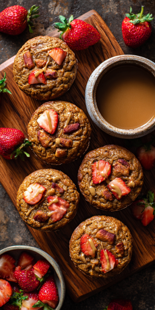 Spiced Chai Pumpkin Banana Muffins with Strawberries Recipe