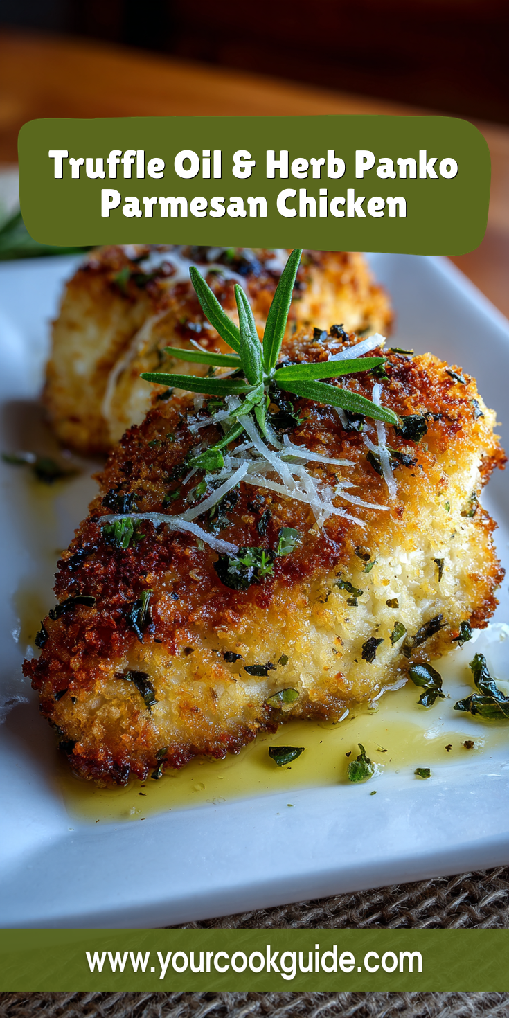 Truffle Oil & Herb Panko Parmesan Chicken served warm with cozy spices