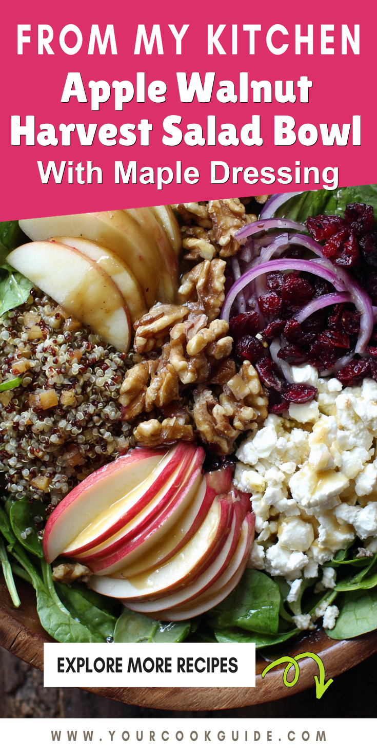 Apple Walnut Harvest Salad Bowl served warm with cozy spices