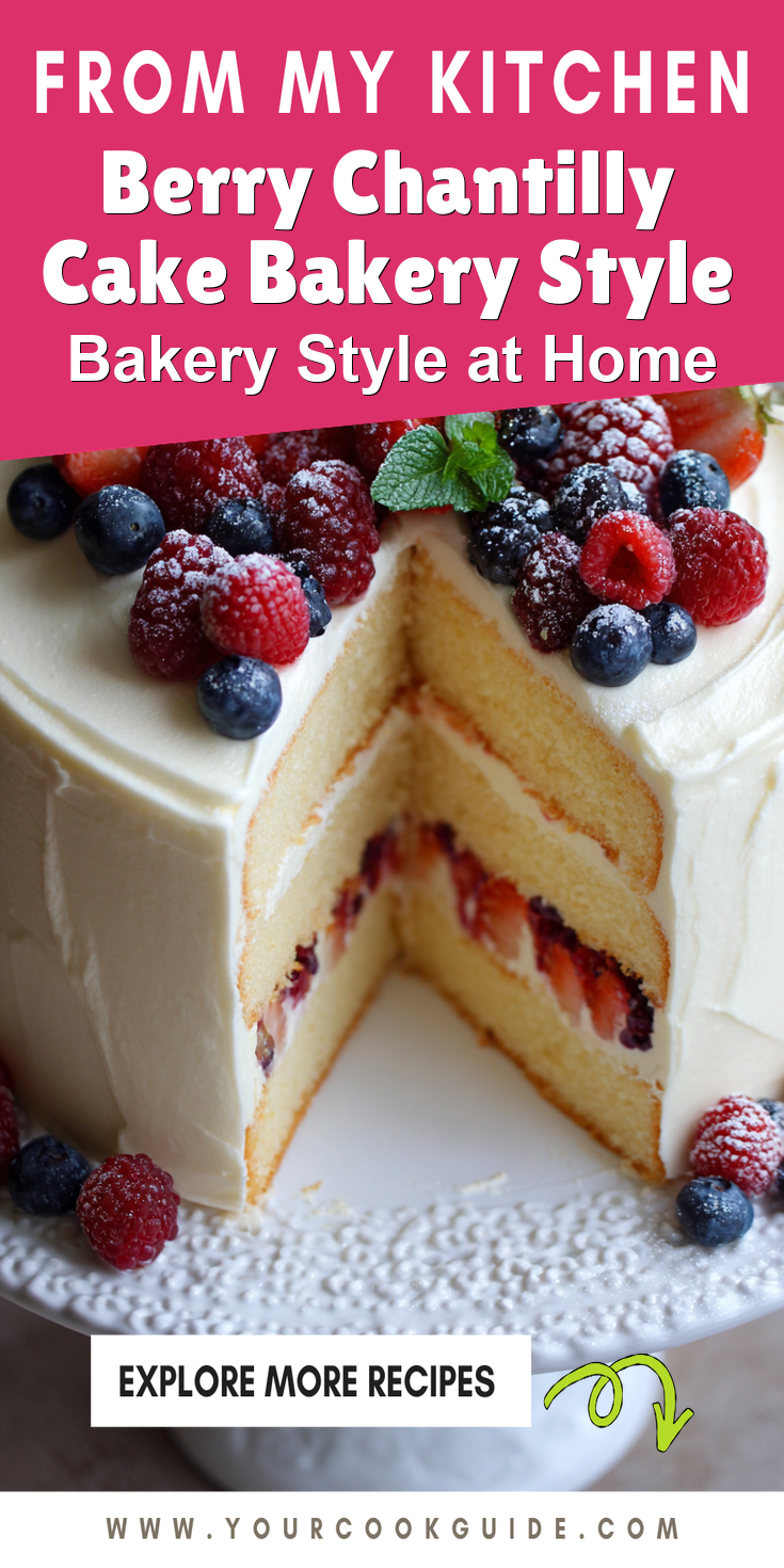 Berry Chantilly Cake Bakery Style served warm with cozy spices