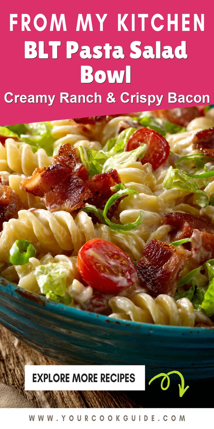 BLT Pasta Salad Bowl served warm with cozy spices
