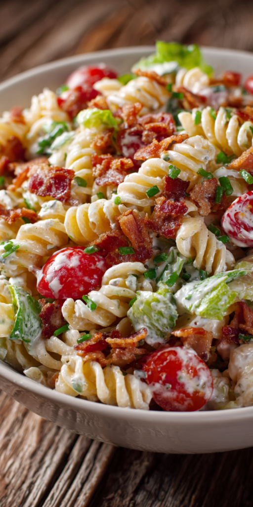 BLT Ranch Pasta Salad Easy Weeknight Dinners served warm with cozy spices