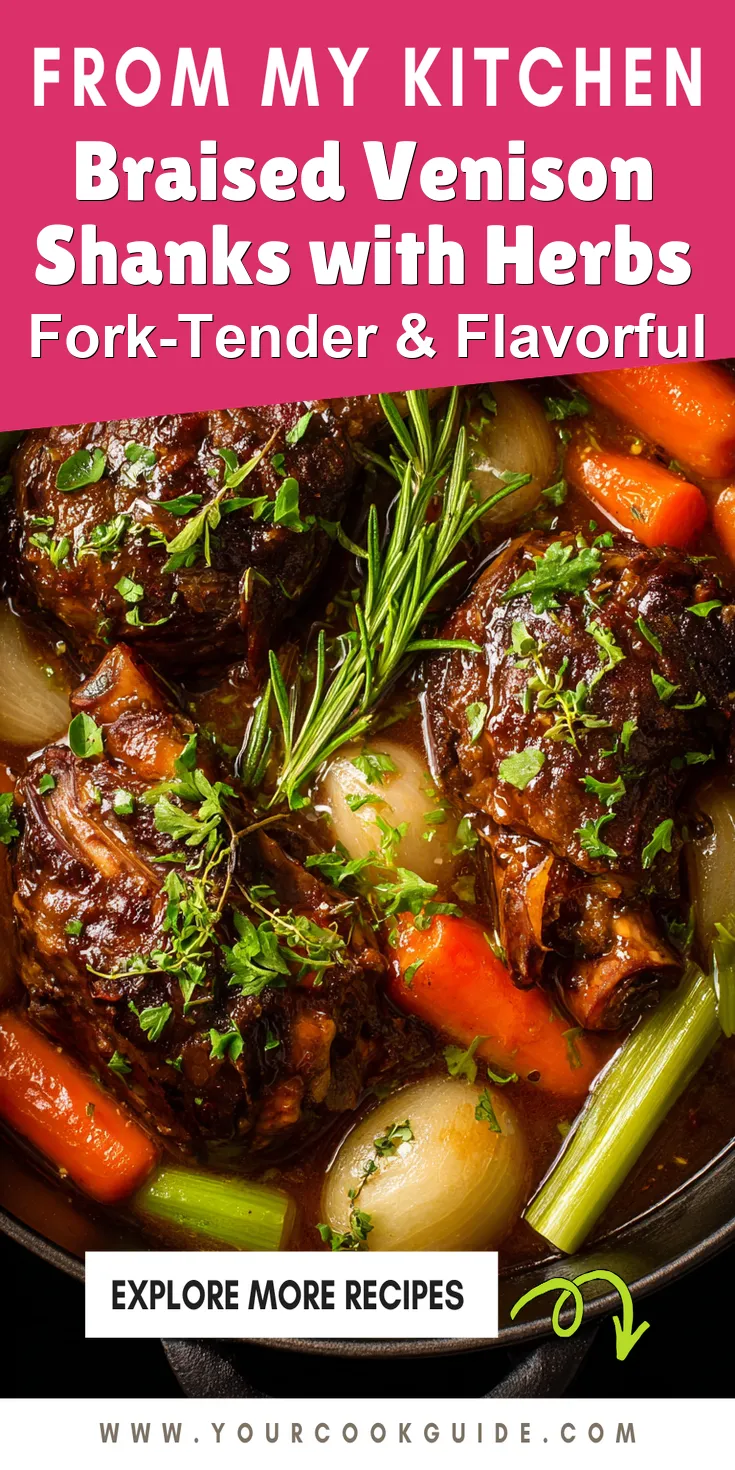 Braised Venison Shanks with Herbs served warm with cozy spices