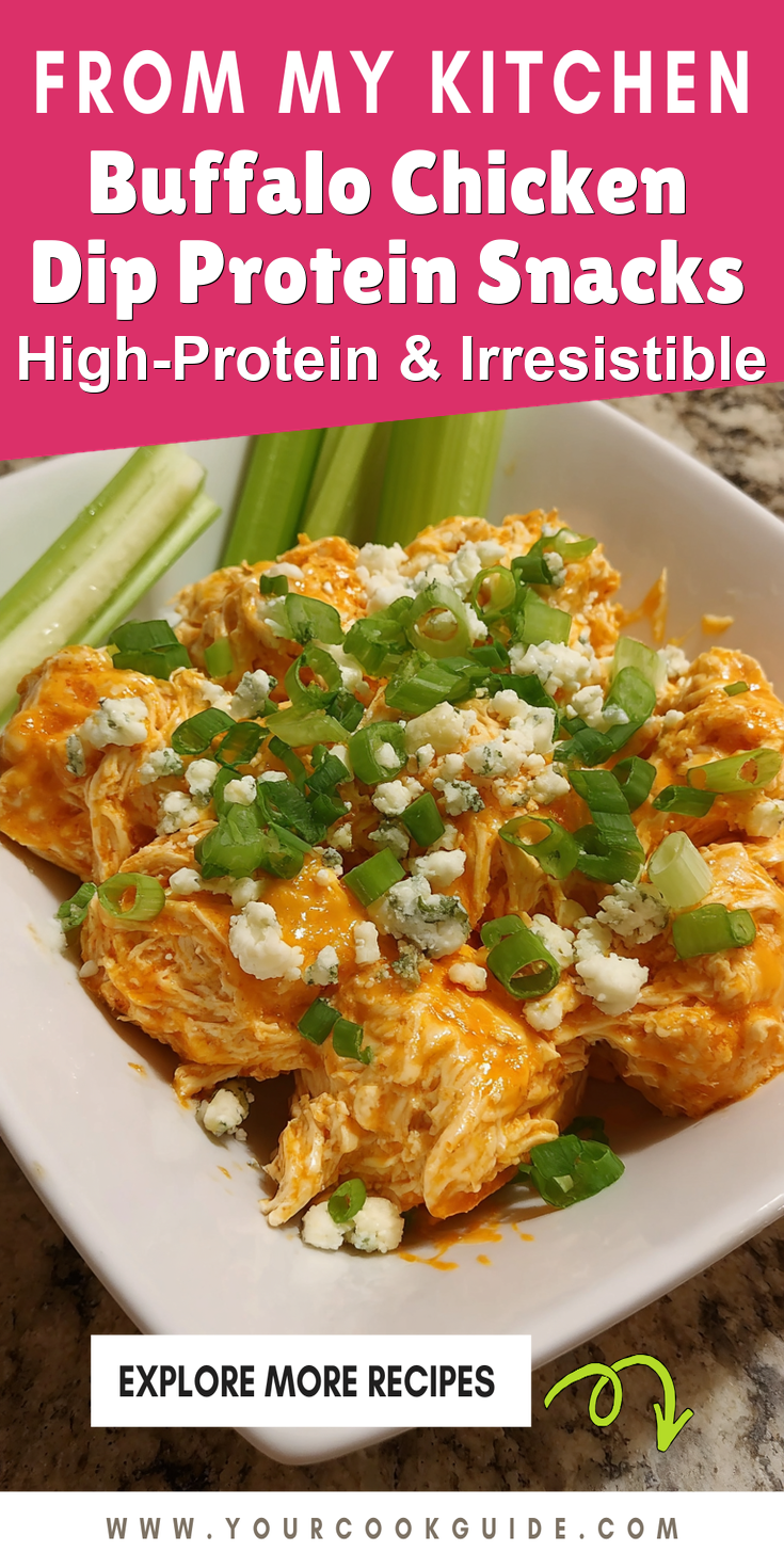 Buffalo Chicken Dip Protein Snacks served warm with cozy spices