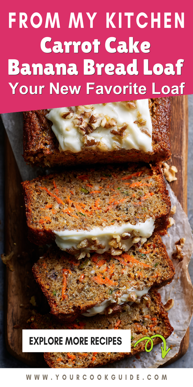 Carrot Cake Banana Bread Loaf served warm with cozy spices