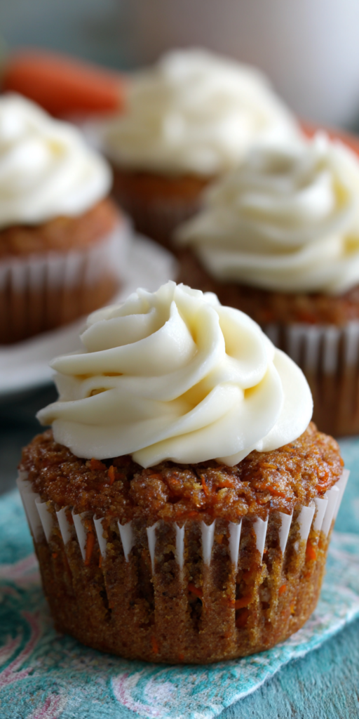 Carrot Cake Cupcakes with Cream Cheese served warm with gentle spices and a cozy aroma