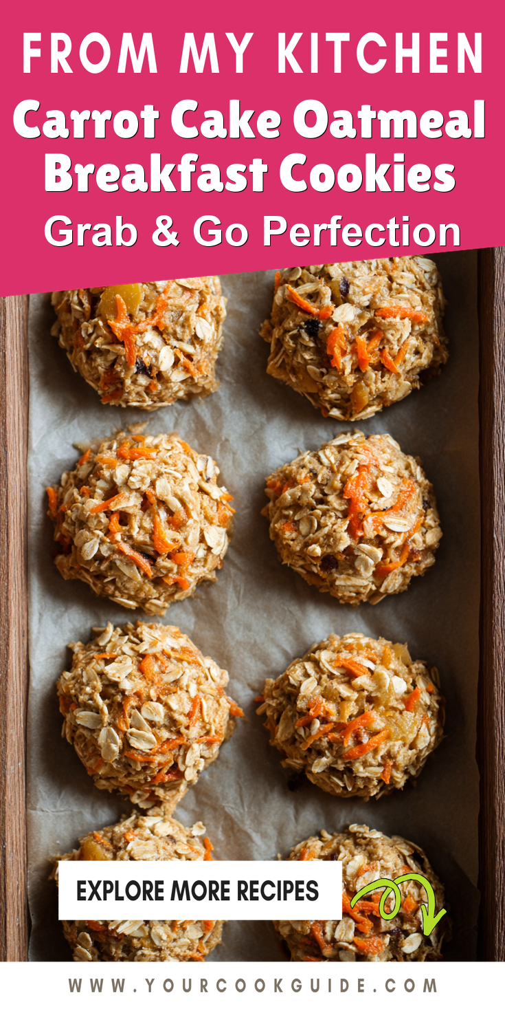 Carrot Cake Oatmeal Breakfast Cookies served warm with cozy spices