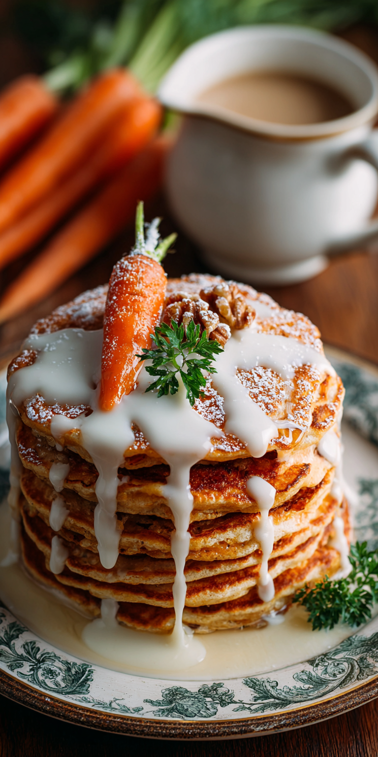 Carrot Cake Pancakes with Syrup Recipe