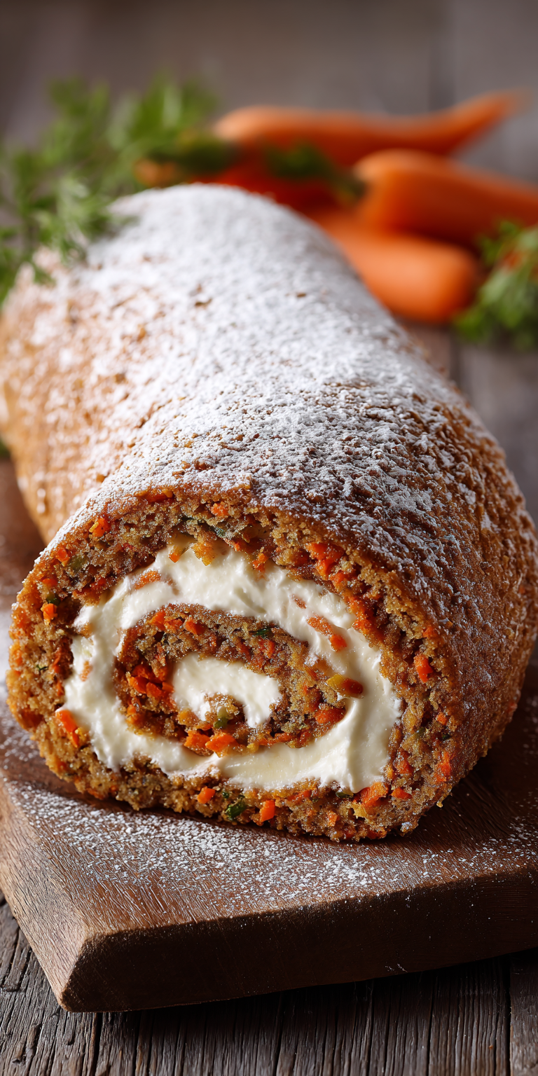 Carrot Cake Roll with Cream Cheese Filling Recipe