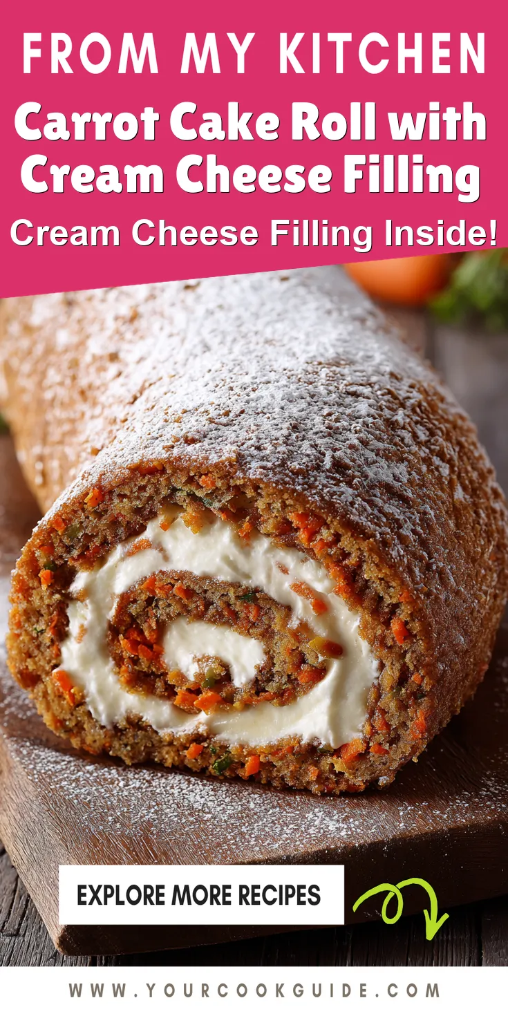 Carrot Cake Roll with Cream Cheese Filling served warm with cozy spices
