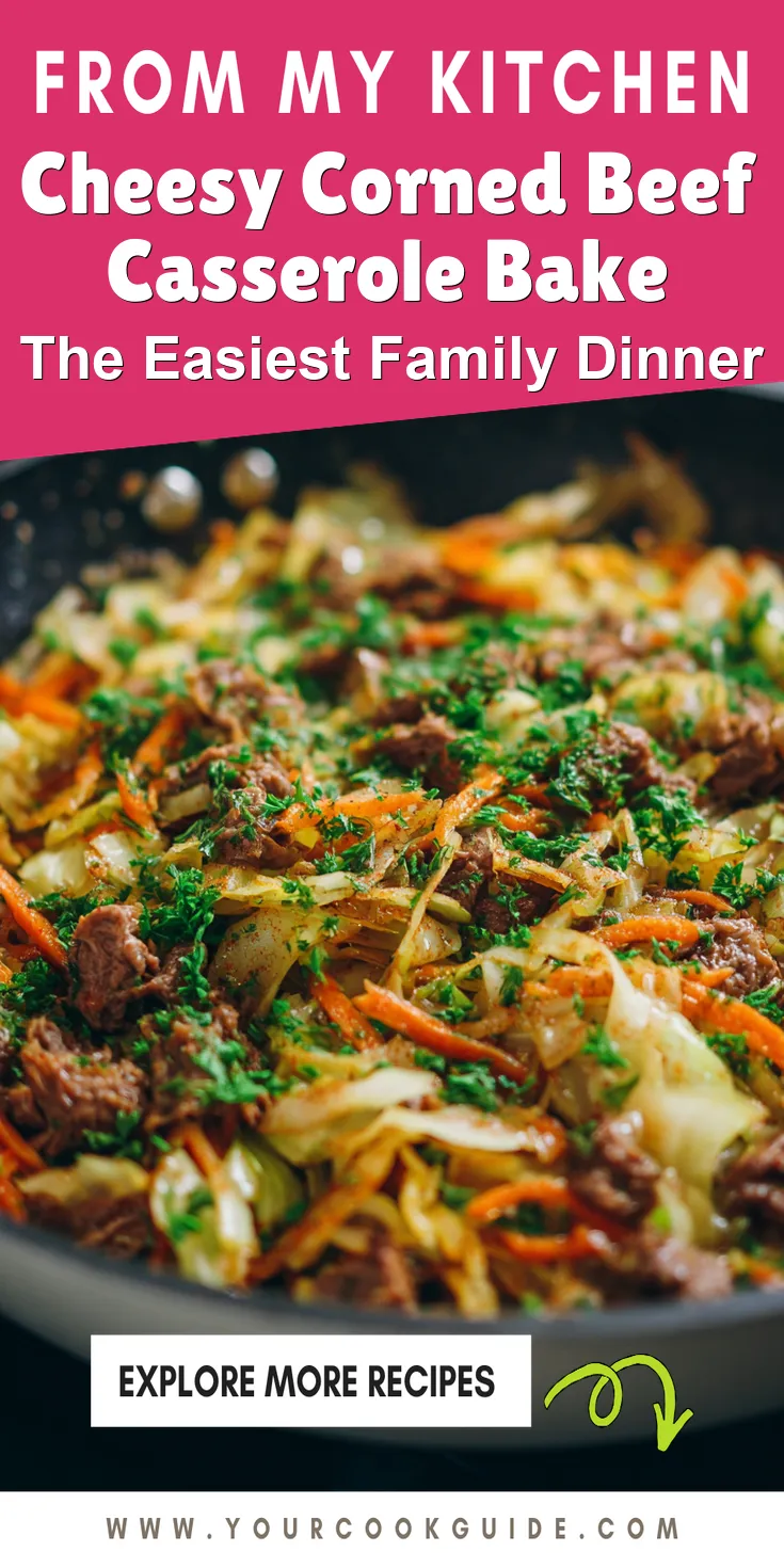 Cheesy Corned Beef Casserole Bake served warm with cozy spices