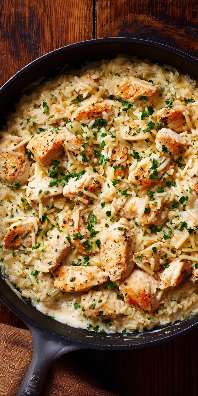 Cheesy Ranch Chicken and Rice served warm with cozy spices