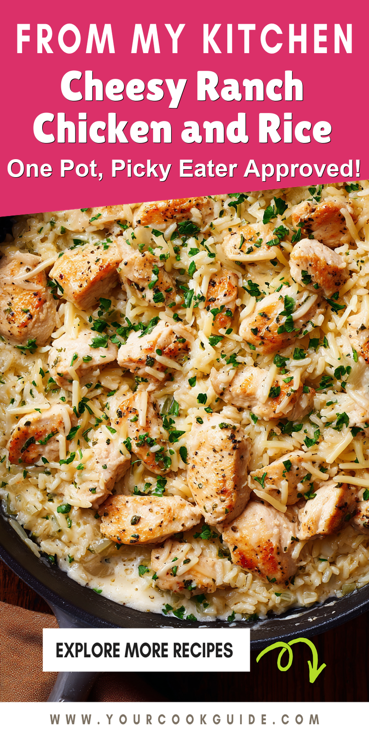 Cheesy Ranch Chicken and Rice served warm with cozy spices