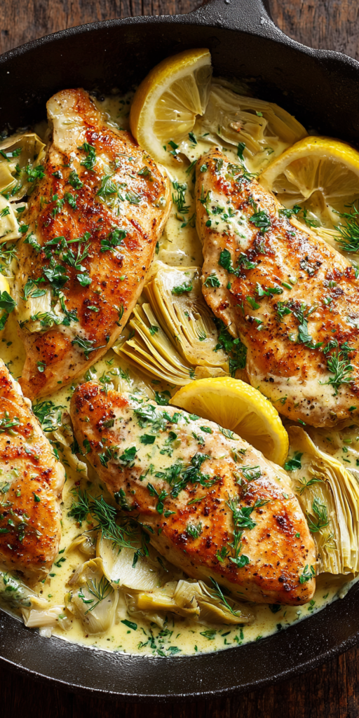 Chicken and Artichoke Skillet Dinner Recipe
