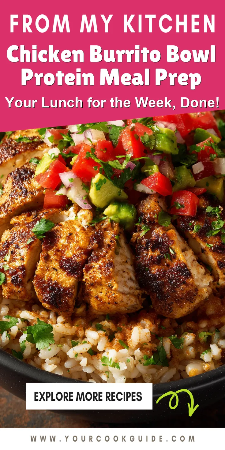 Chicken Burrito Bowl Protein Meal Prep served warm with cozy spices