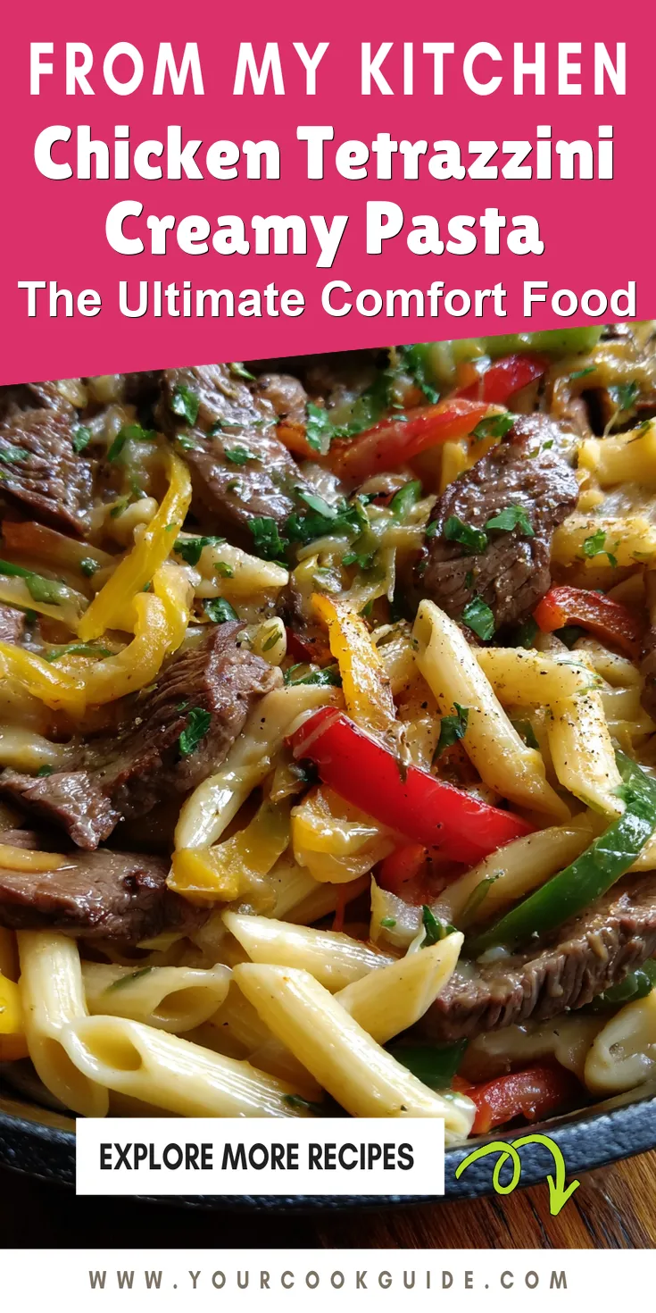 Chicken Tetrazzini Creamy Pasta served warm with cozy spices