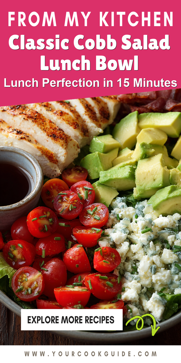 Classic Cobb Salad Lunch Bowl served warm with cozy spices