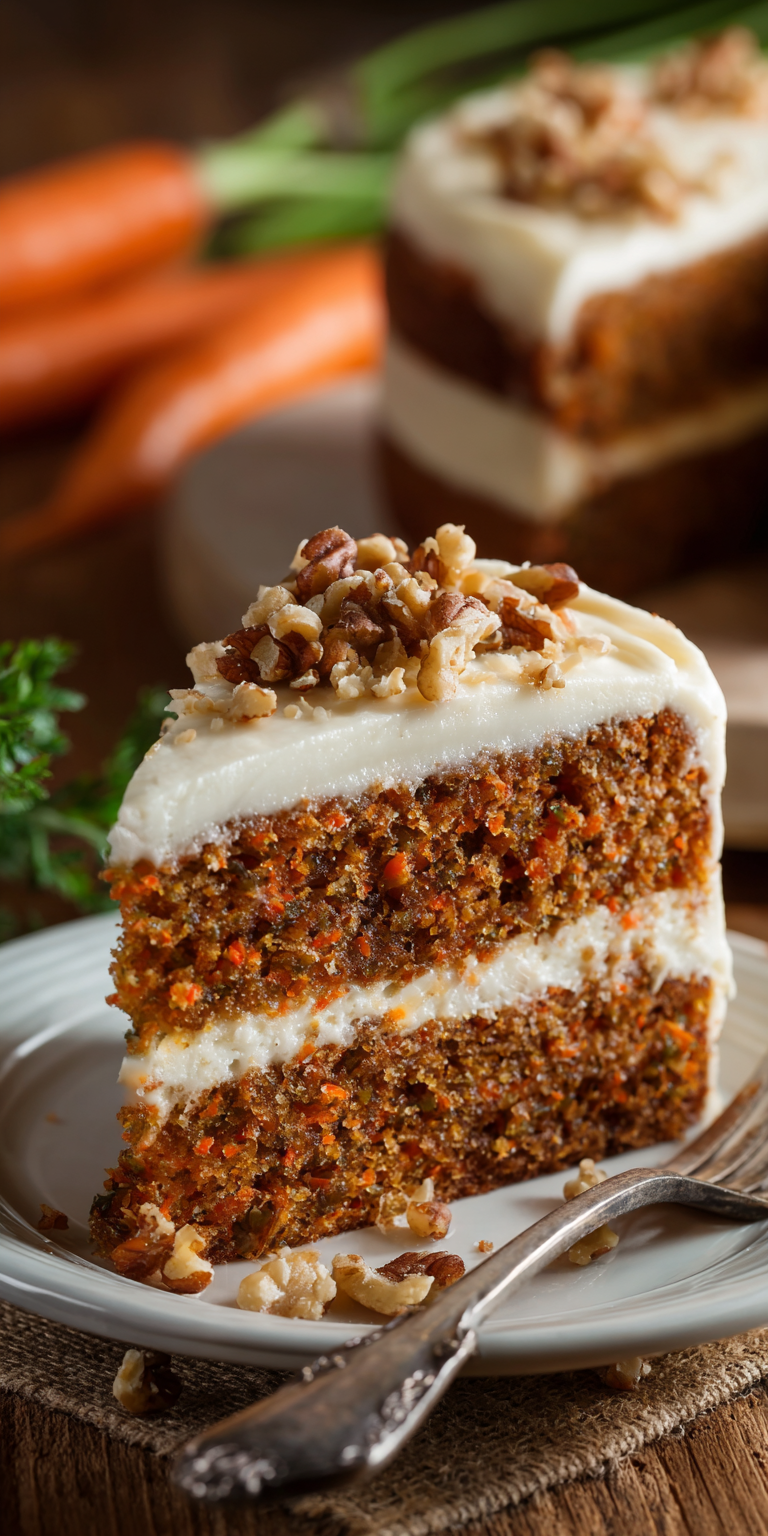 Classic Homemade Carrot Cake Recipe served warm with cozy spices