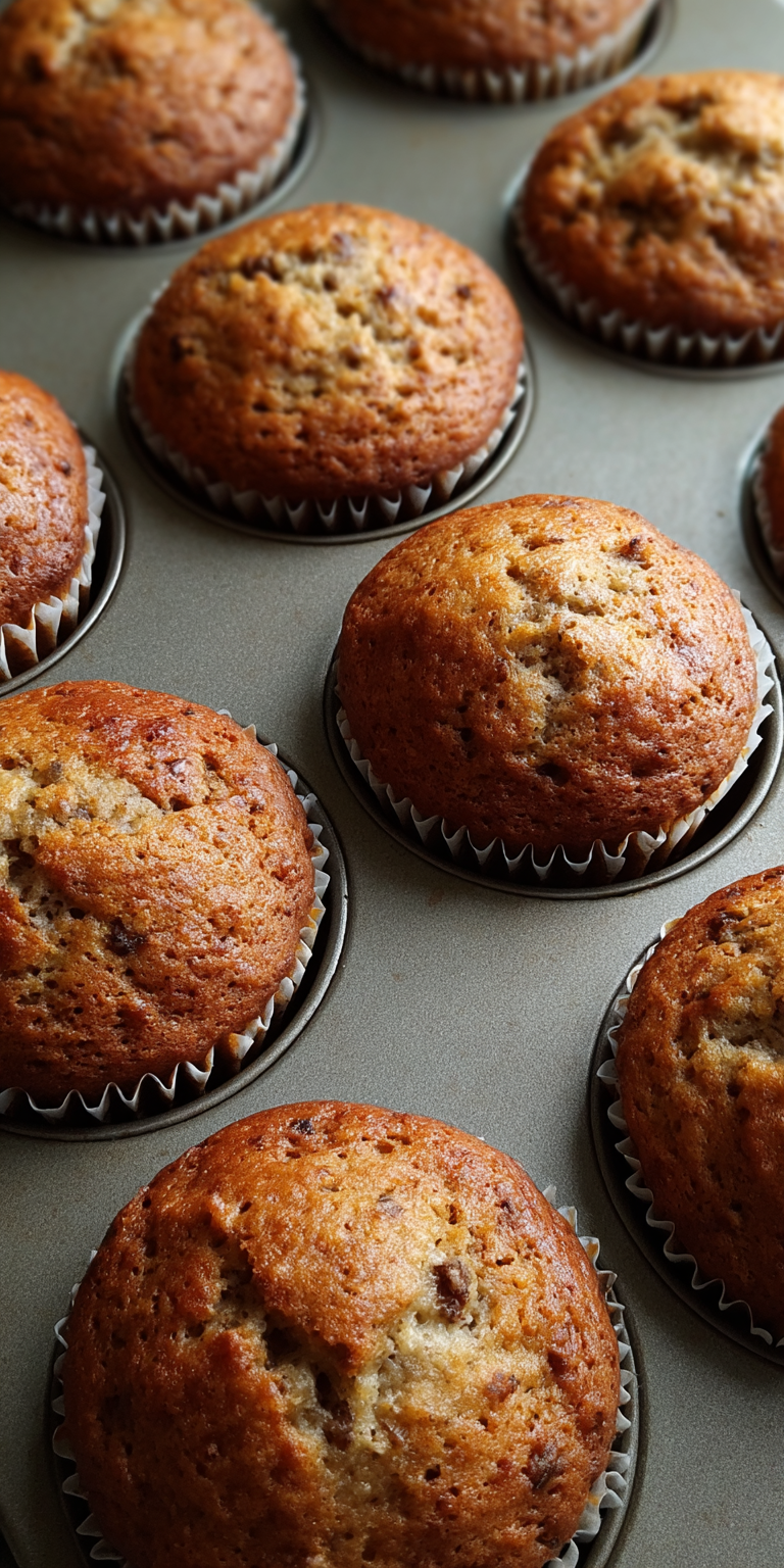 Classic Moist Banana Bread Muffins served warm with cozy spices