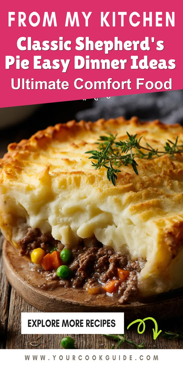Classic Shepherd's Pie Easy Dinner Ideas served warm with cozy spices