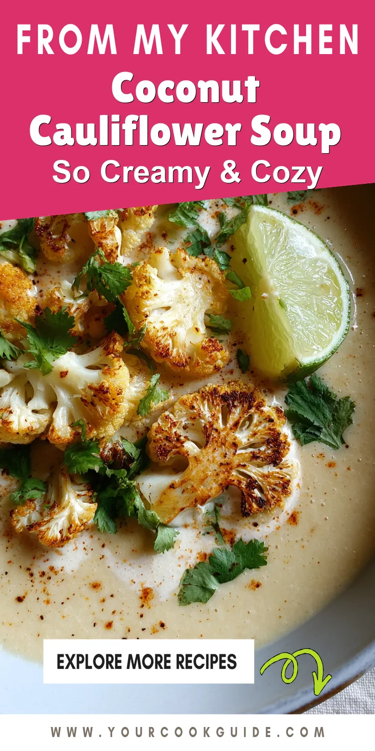 Coconut Cauliflower Soup served warm with cozy spices