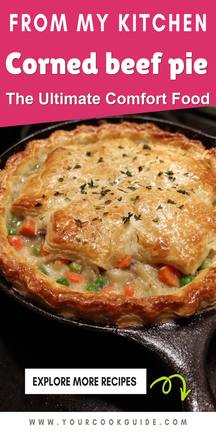 Corned beef pie served warm with cozy spices