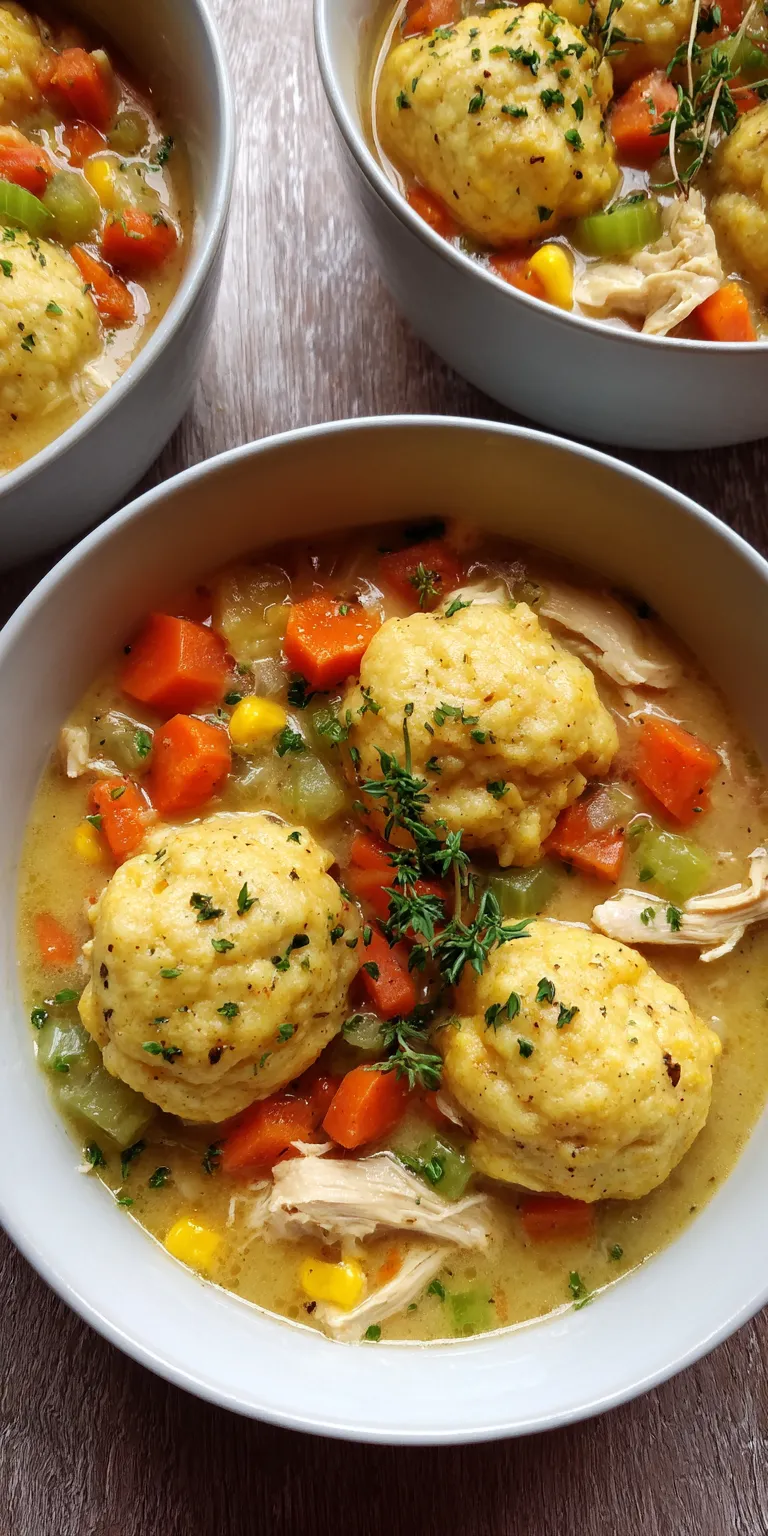 Cornmeal Dumplings Chicken Stew served warm with cozy spices