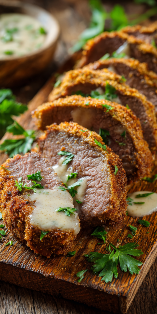 Country Fried Venison Steaks with Gravy served warm with cozy spices
