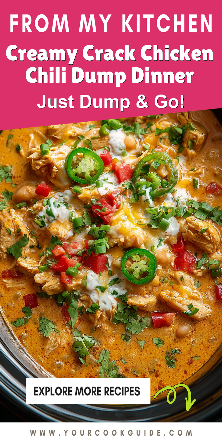 Creamy Crack Chicken Chili Dump Dinner served warm with cozy spices