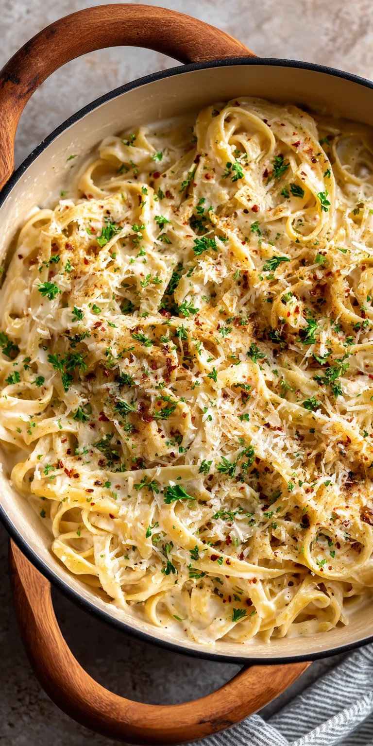 Creamy Garlic Parmesan Pasta served warm with cozy spices