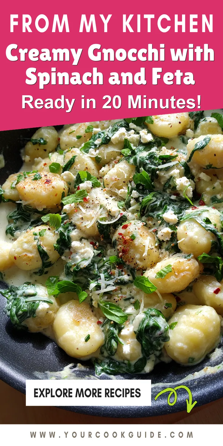 Creamy Gnocchi with Spinach and Feta served warm with cozy spices