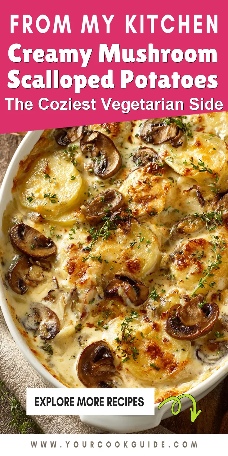Creamy Mushroom Scalloped Potatoes served warm with cozy spices
