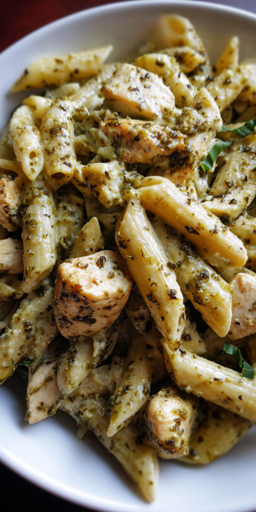 Creamy Pesto Pasta with Chicken Recipe