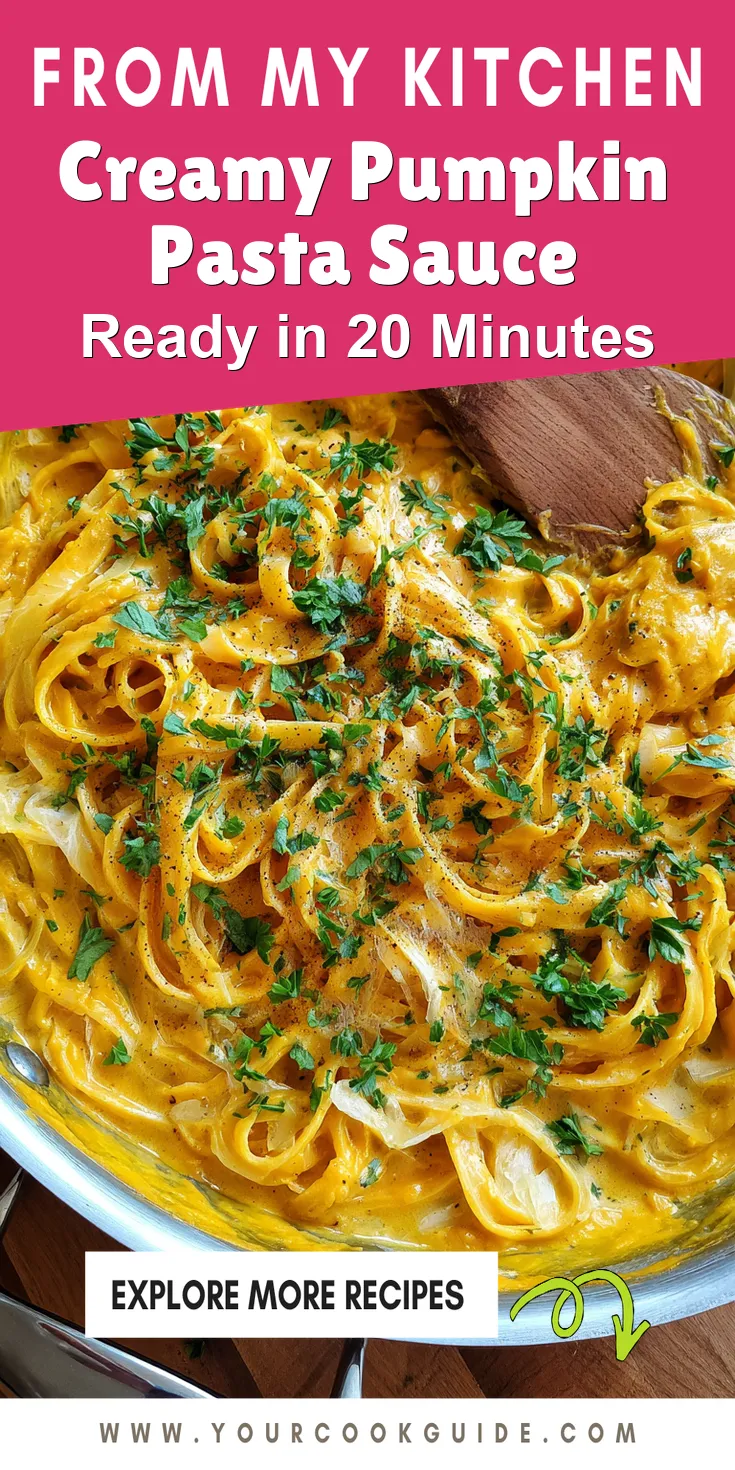Creamy Pumpkin Pasta Sauce served warm with cozy spices