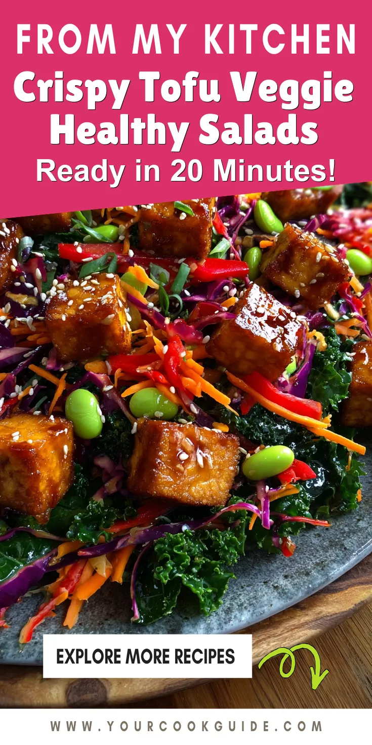 Crispy Tofu Veggie Healthy Salads served warm with cozy spices