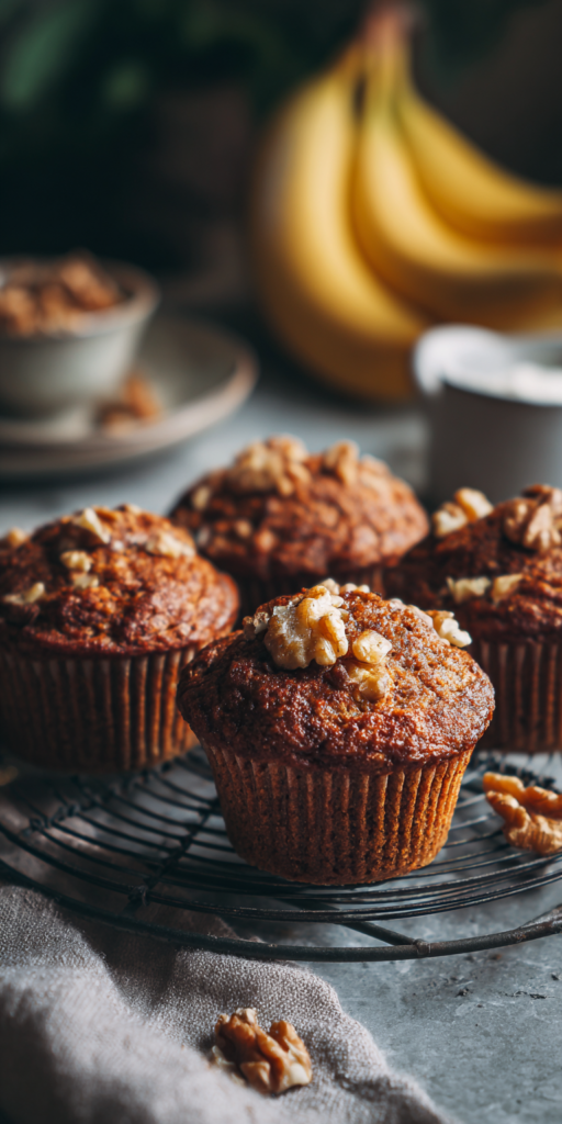 Crunchy Walnut Banana Nut Muffins Recipe