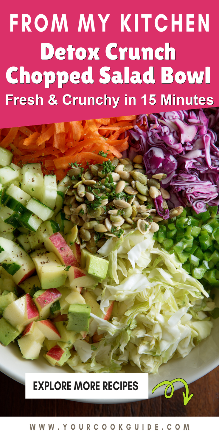 Detox Crunch Chopped Salad Bowl served warm with cozy spices