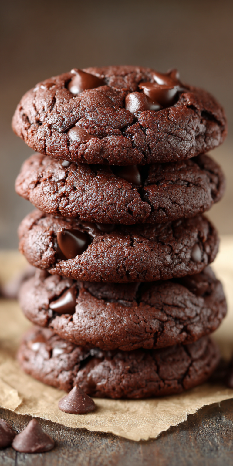 Double Chocolate Chip Fudge Cookies served warm with cozy spices