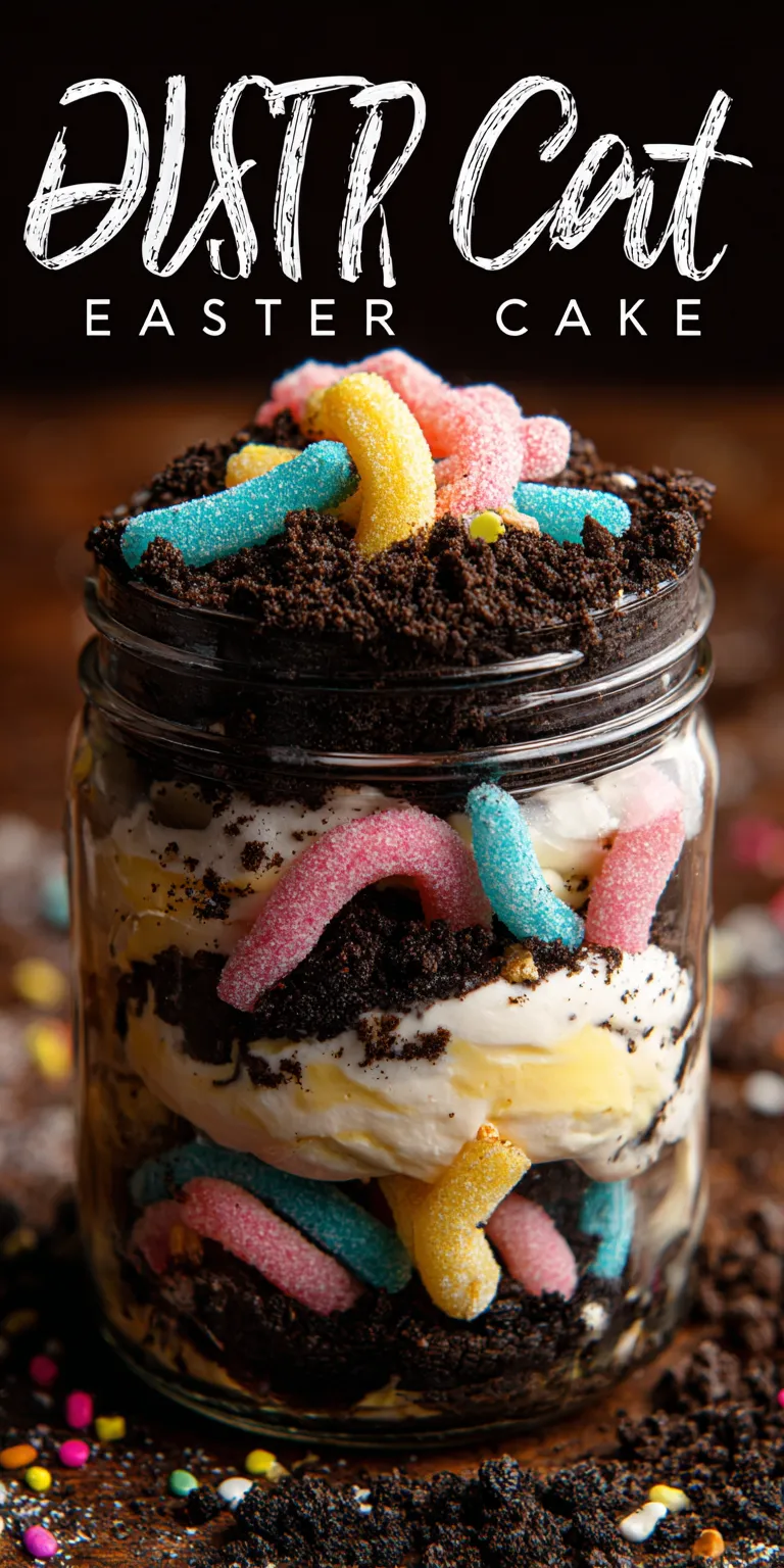 Easter Dirt Cake with Gummy Worms served warm with cozy spices