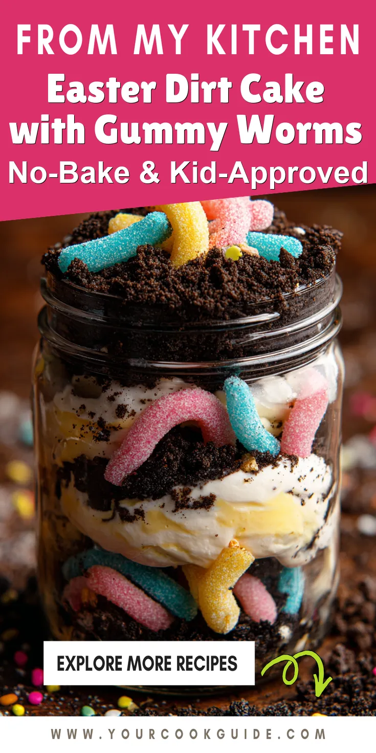 Easter Dirt Cake with Gummy Worms served warm with cozy spices