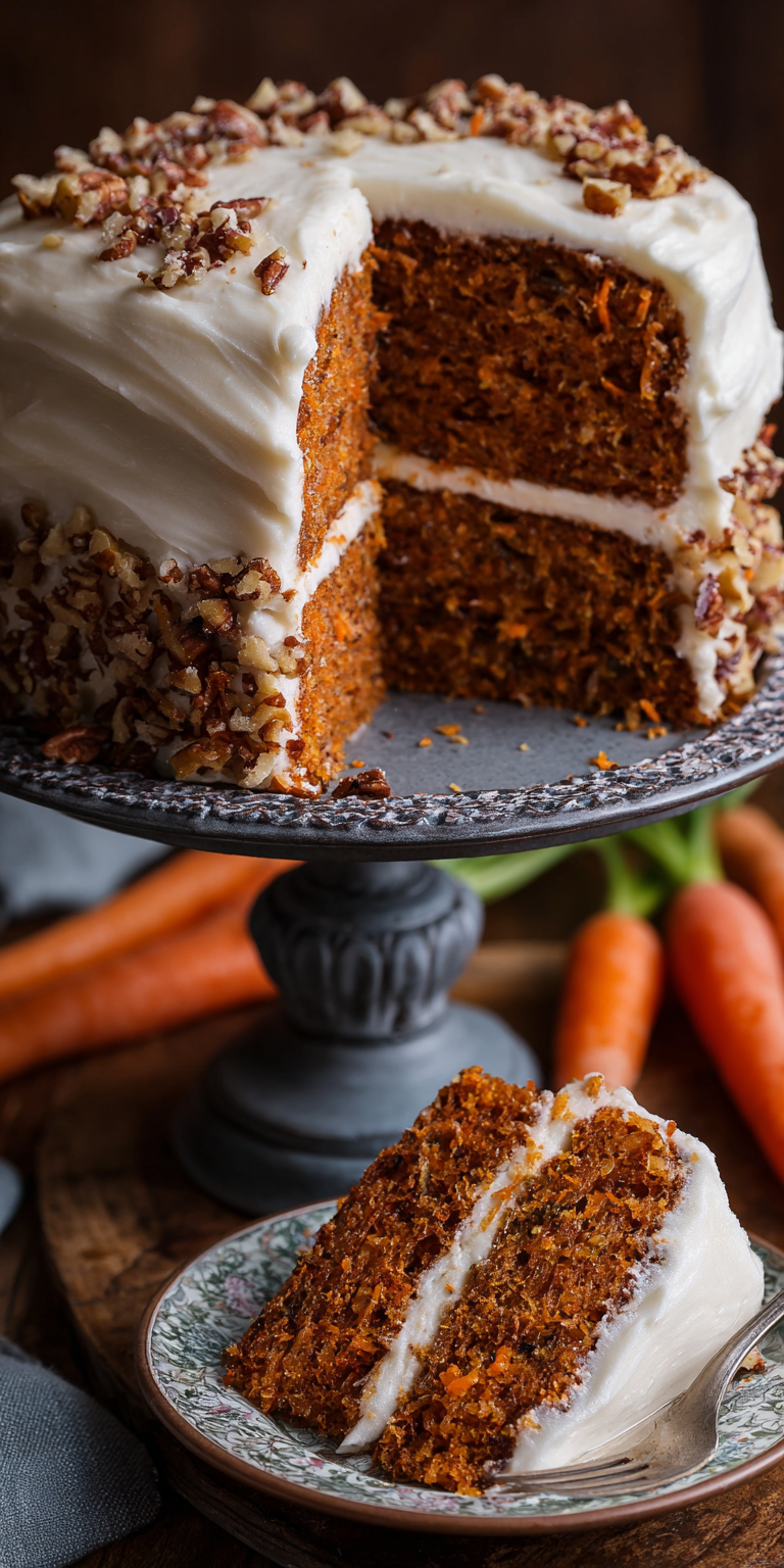 Easy Blender Carrot Cake Recipe served warm with cozy spices