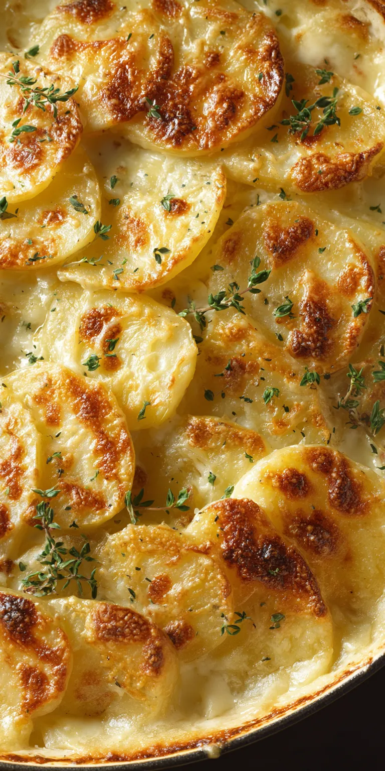 French Style Dauphinoise Potatoes served warm with cozy spices