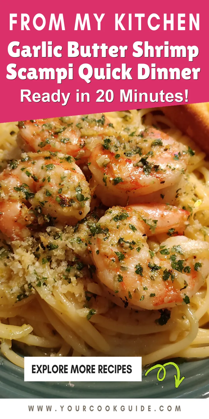 Garlic Butter Shrimp Scampi Quick Dinner served warm with cozy spices
