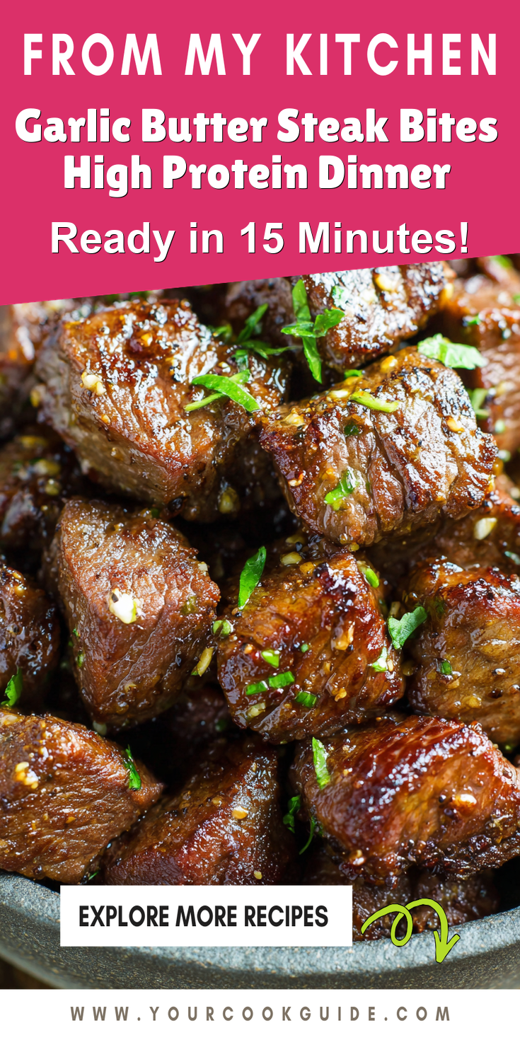 Garlic Butter Steak Bites High Protein Dinner served warm with cozy spices