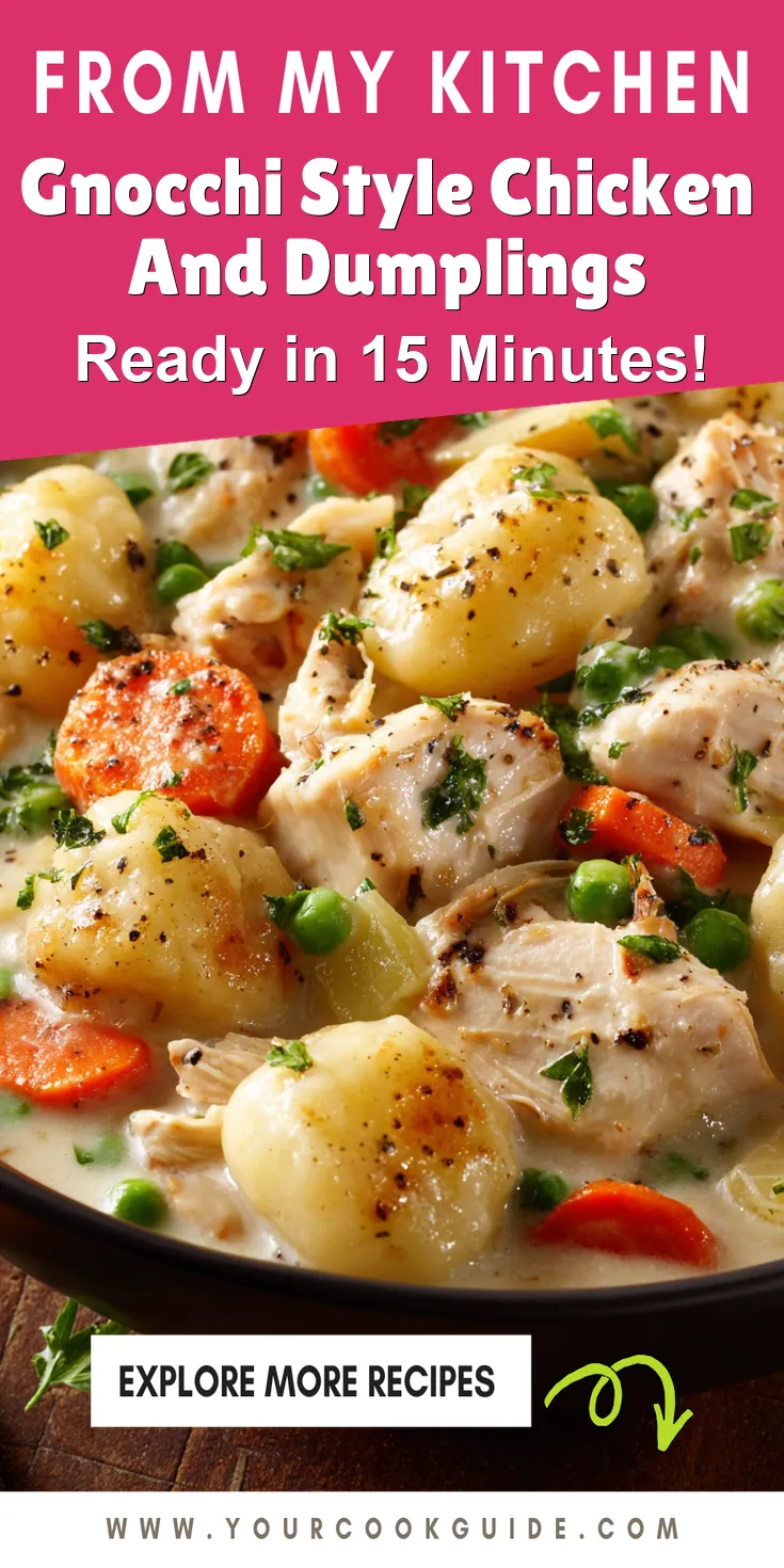 Gnocchi Style Chicken And Dumplings served warm with cozy spices