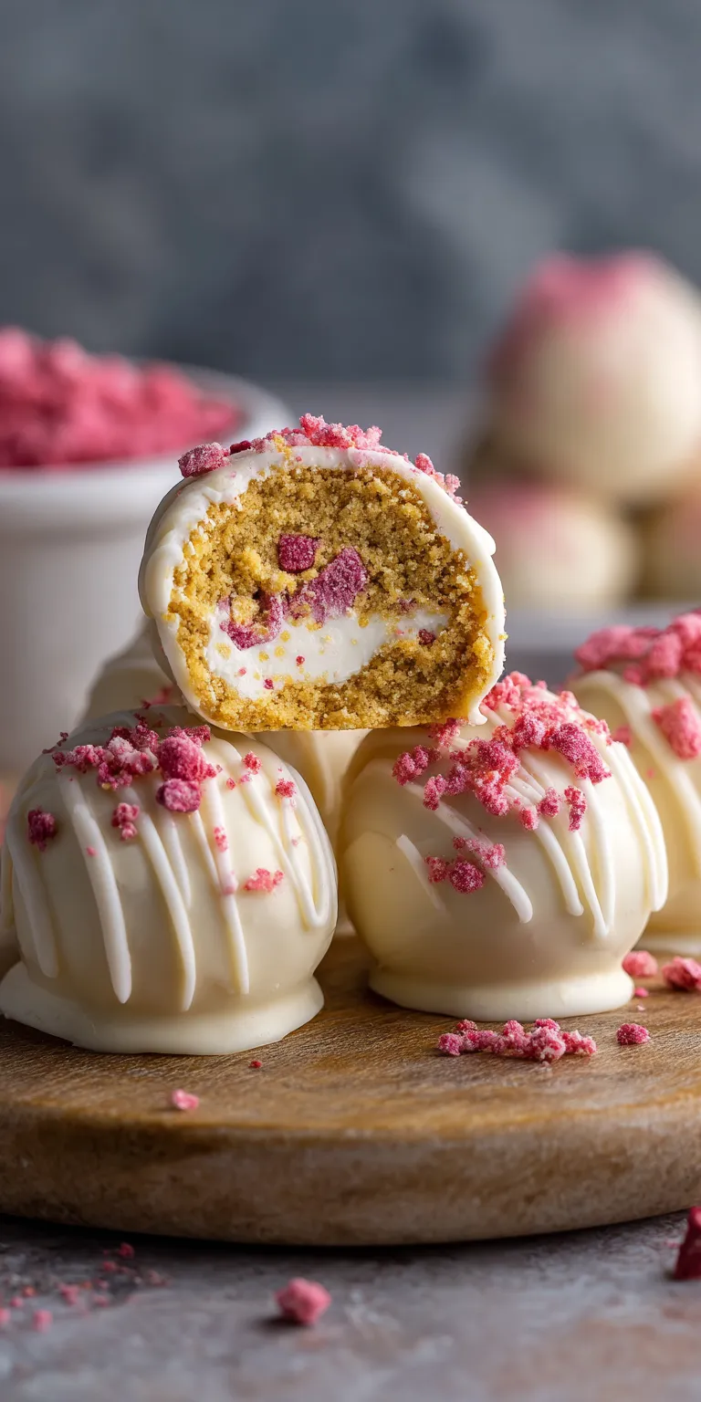 Golden Oreo Strawberry Shortcake Truffles served warm with cozy spices