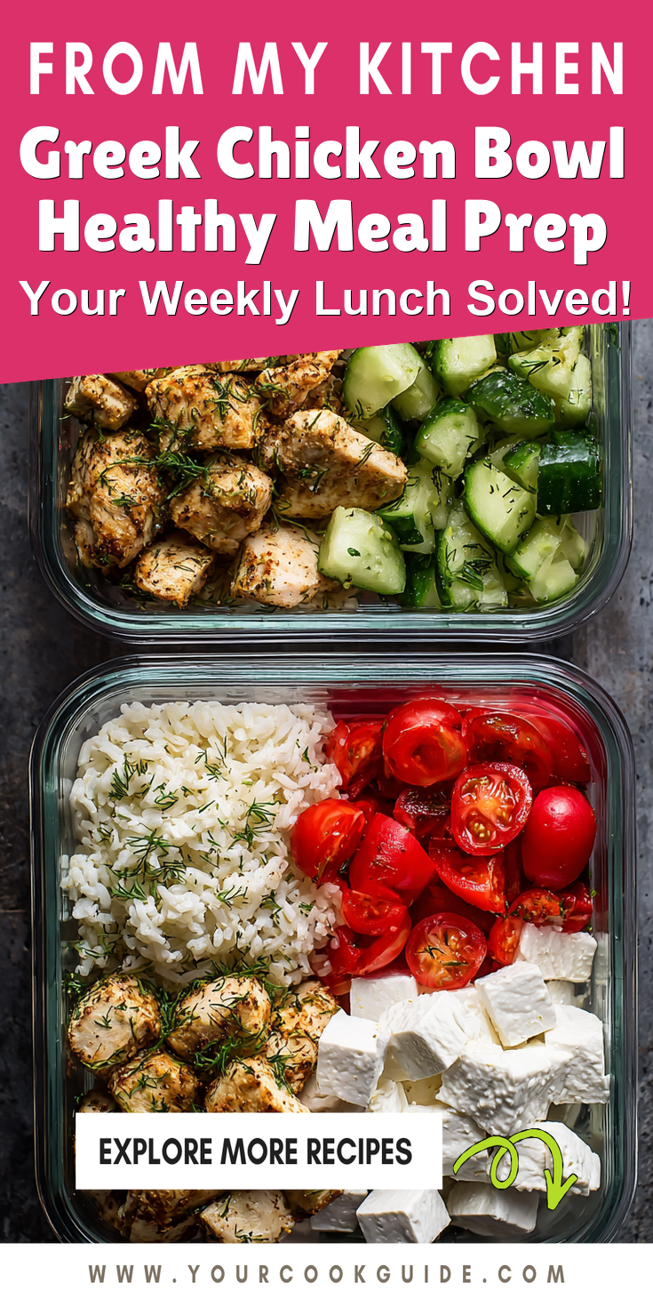 Greek Chicken Bowl Healthy Meal Prep served warm with cozy spices
