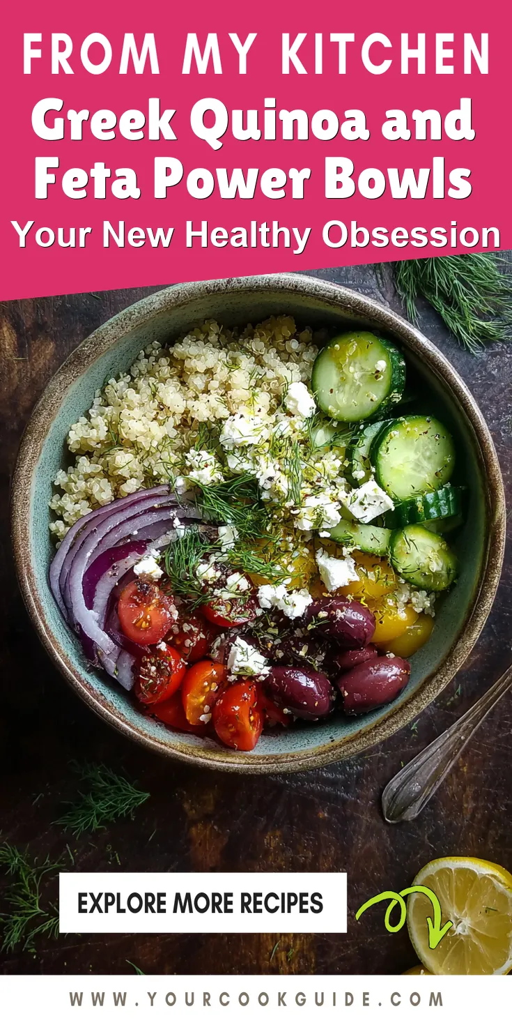 Greek Quinoa and Feta Power Bowls served warm with cozy spices