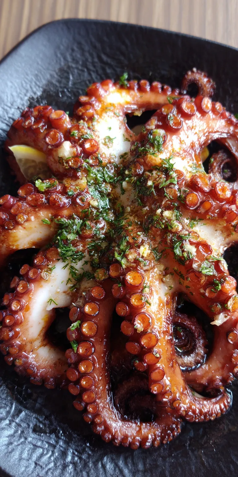Grilled Octopus Mediterranean Seafood served warm with cozy spices